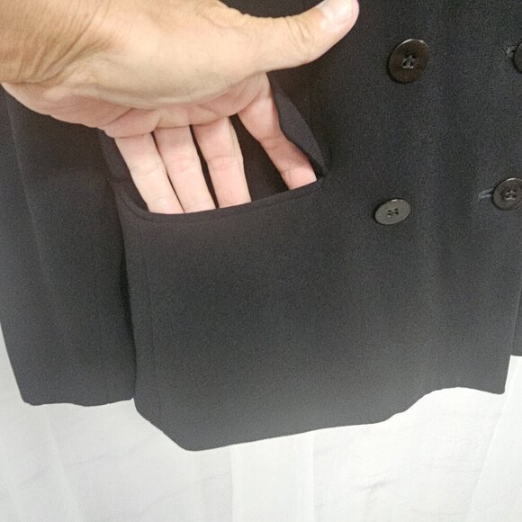 Vintage Anne Klein Black Double Breasted Blazer Office Business Class 6 - Picture 4 of 11